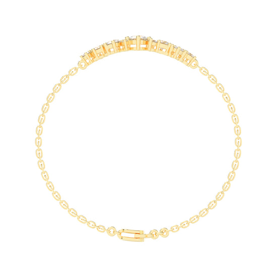 Maren Round Cut Chain Lab Diamond Bracelet