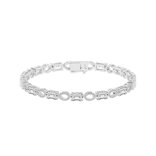 Zeira Emerald Cut Fancy Lab Diamond Bracelet