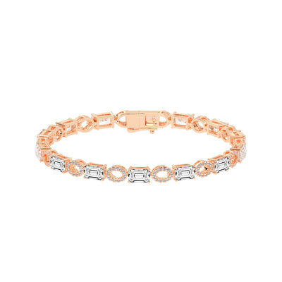 Zeira Emerald Cut Fancy Lab Diamond Bracelet