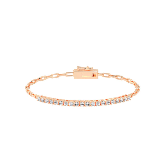 Aisla Round Cut Gauge Wire Chain Lab Diamond Bracelet