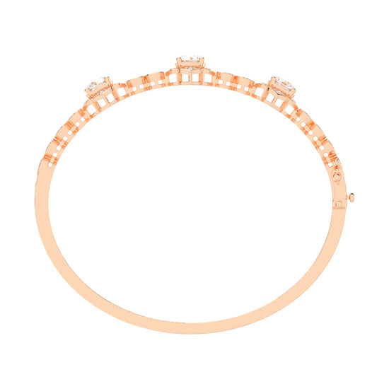 Oria Floral Round Cut Kada Lab Diamond Bracelet