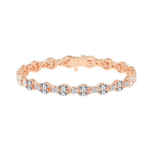 Solis Two Row Marquise Cut Fancy Lab Diamond Bracelet