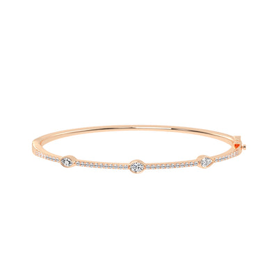 Diamond Aura Three Unique Shape Delicate Lab Diamond Bracelet