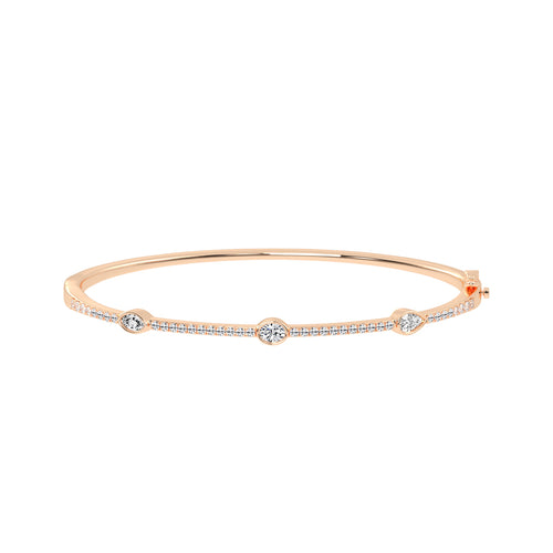 Diamond Aura Three Unique Shape Delicate Lab Diamond Bracelet