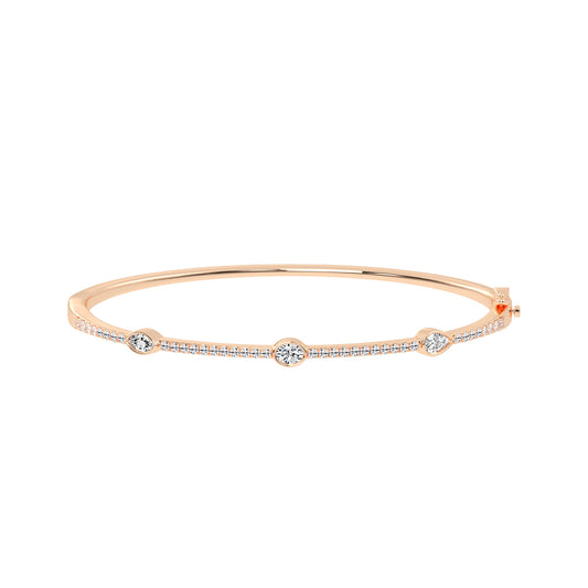 Diamond Aura Three Unique Shape Delicate Lab Diamond Bracelet