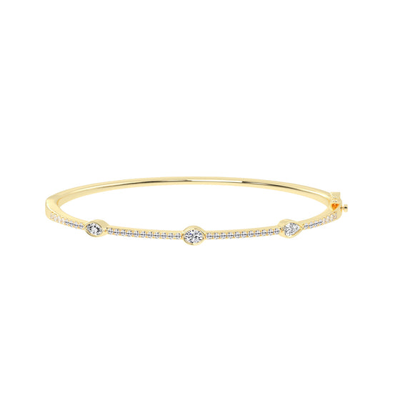 Diamond Aura Three Unique Shape Delicate Lab Diamond Bracelet