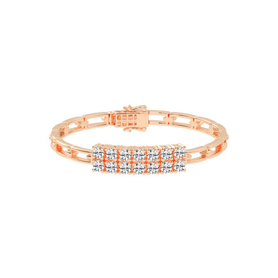 Novella Double Row Round Cut Fancy Lab Diamond Bracelet