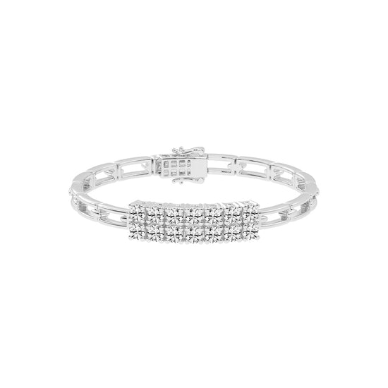 Novella Double Row Round Cut Fancy Lab Diamond Bracelet