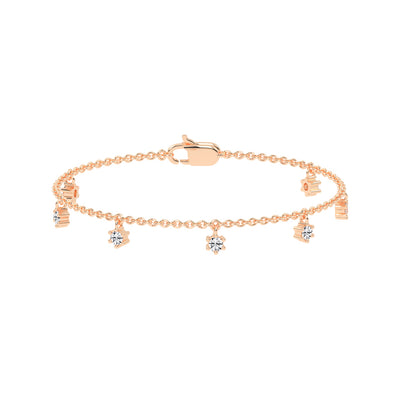 Aurora Belle  Falling Round Cut Delicate Lab Diamond Bracelet