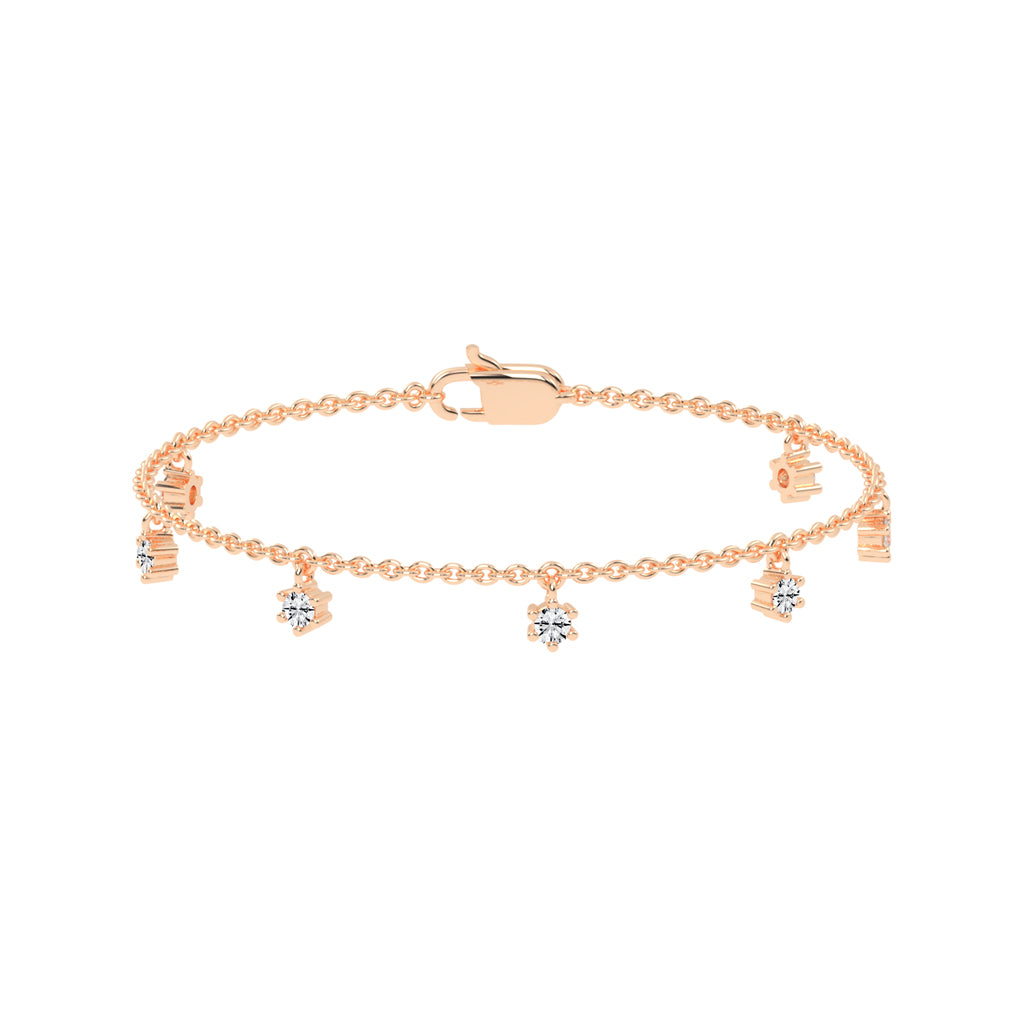 Aurora Belle  Falling Round Cut Delicate Lab Diamond Bracelet