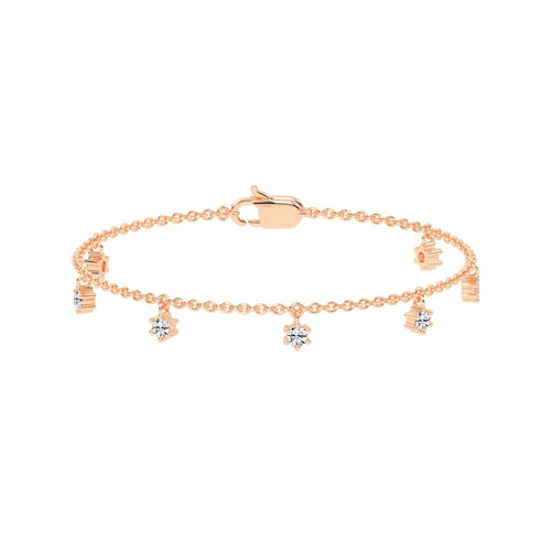 Aurora Belle  Falling Round Cut Delicate Lab Diamond Bracelet