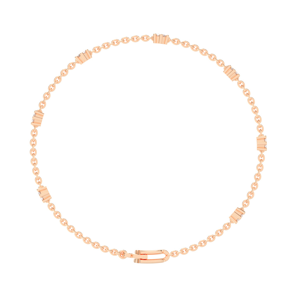Aurora Belle  Falling Round Cut Delicate Lab Diamond Bracelet