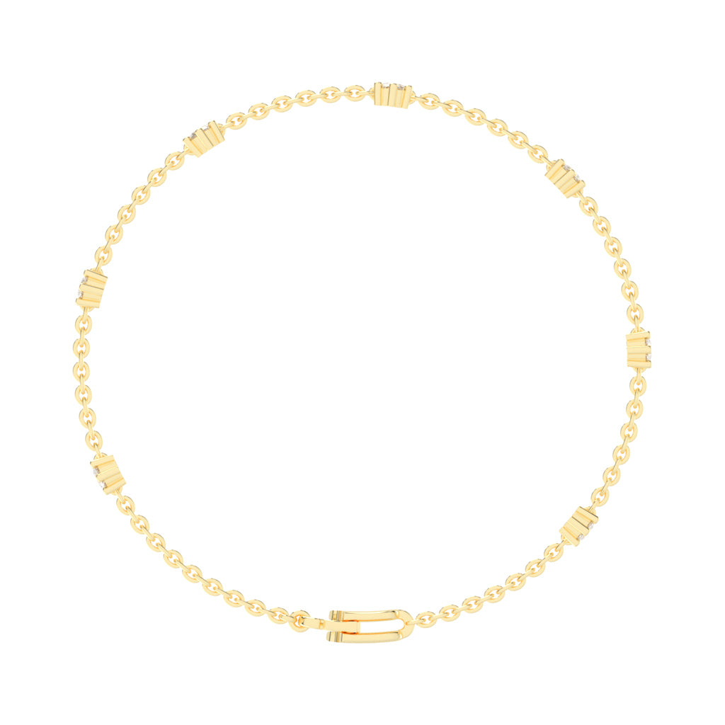 Aurora Belle  Falling Round Cut Delicate Lab Diamond Bracelet