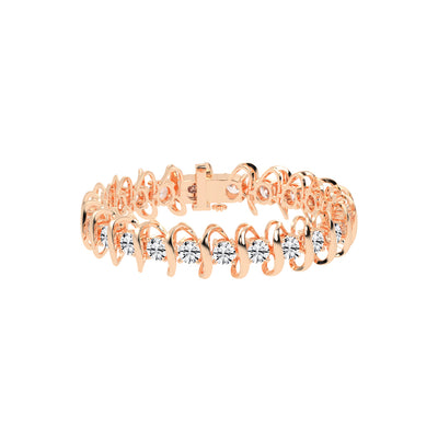 Vera Wave Round Cut Fancy Lab Diamond Bracelet