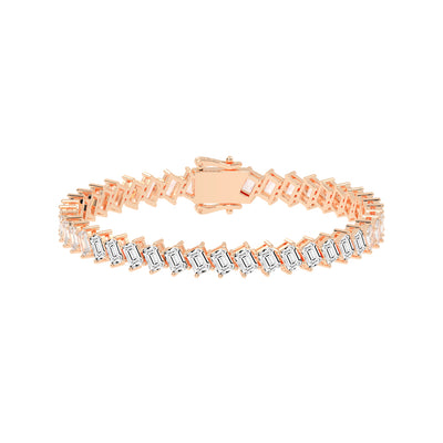 Architectural Gleam Emerald-Cut Diamond Bracelet