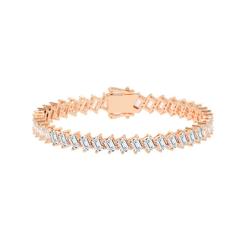 Architectural Gleam Emerald-Cut Diamond Bracelet