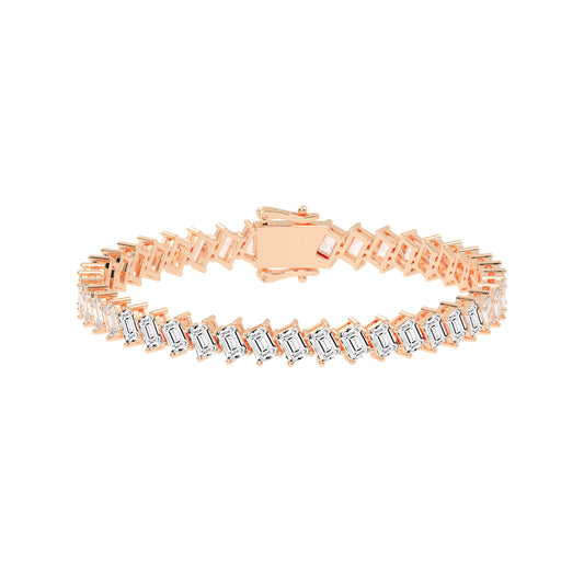 Architectural Gleam Emerald-Cut Diamond Bracelet