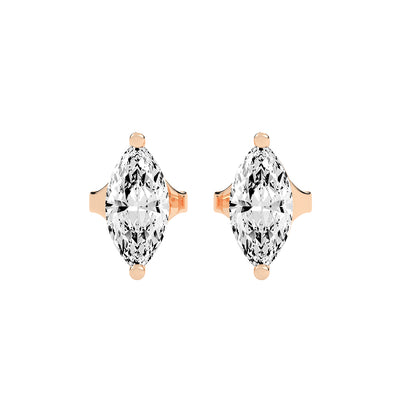 Luminous Leaf Diamond Stud Earrings