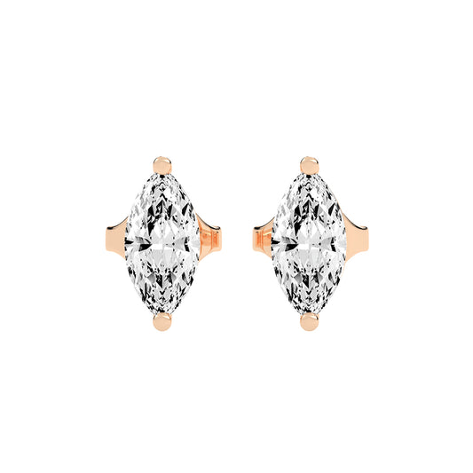 Luminous Leaf Diamond Stud Earrings