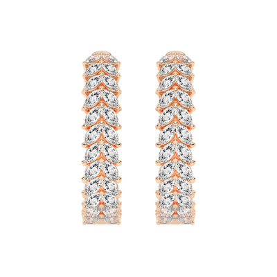 Cascading Marquise Diamond Hoop Earrings
