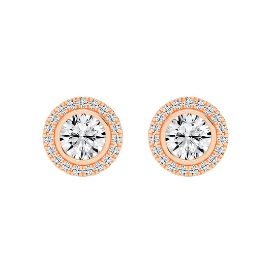 Classic Radiance Dual Halo Diamond Stud Earrings