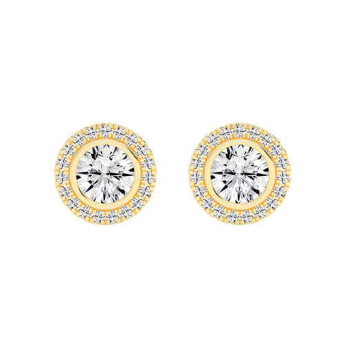 Classic Radiance Dual Halo Diamond Stud Earrings
