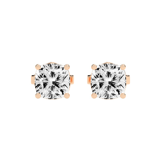 Pillow of Light Diamond Stud Earrings