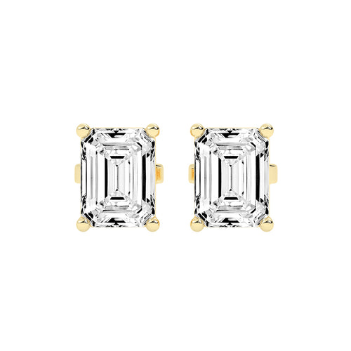 Architectural Brilliance Emerald-Cut Diamond Stud Earrings