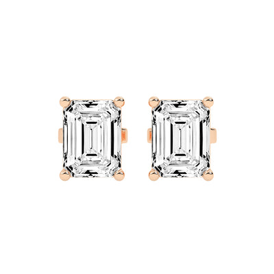 Architectural Brilliance Emerald-Cut Diamond Stud Earrings