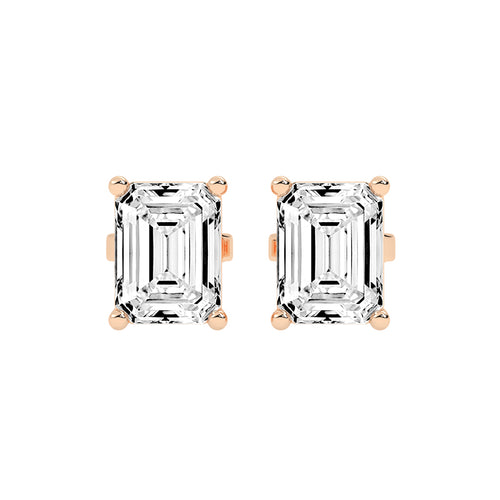 Architectural Brilliance Emerald-Cut Diamond Stud Earrings