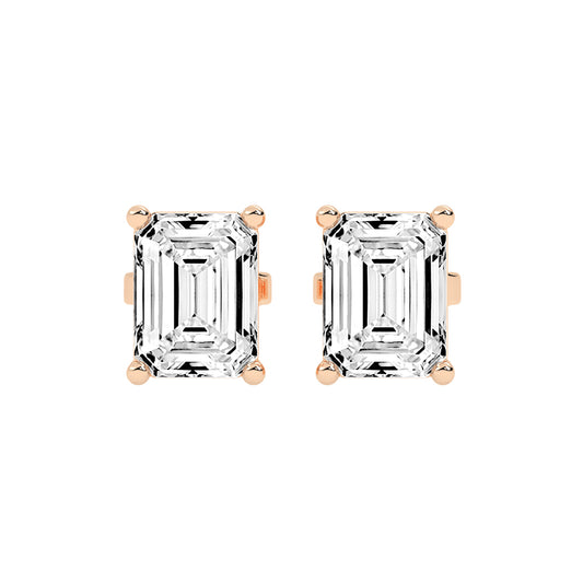 Architectural Brilliance Emerald-Cut Diamond Stud Earrings