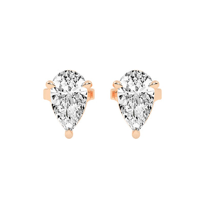 Graceful Cascade Pear Diamond Stud Earrings