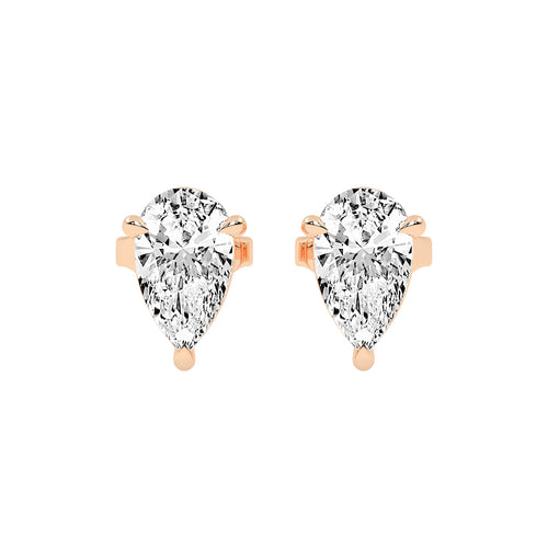 Graceful Cascade Pear Diamond Stud Earrings