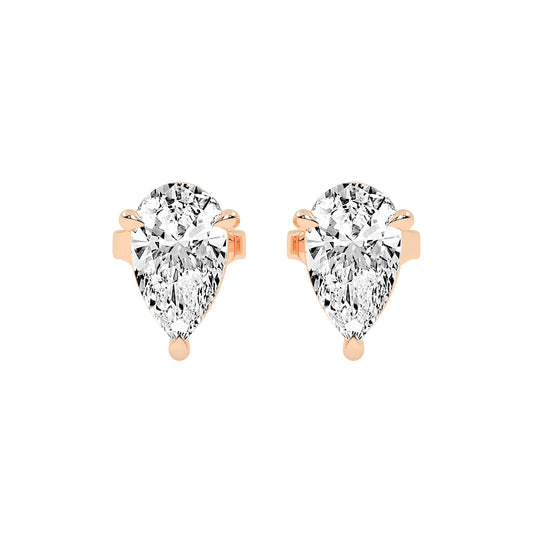 Graceful Cascade Pear Diamond Stud Earrings