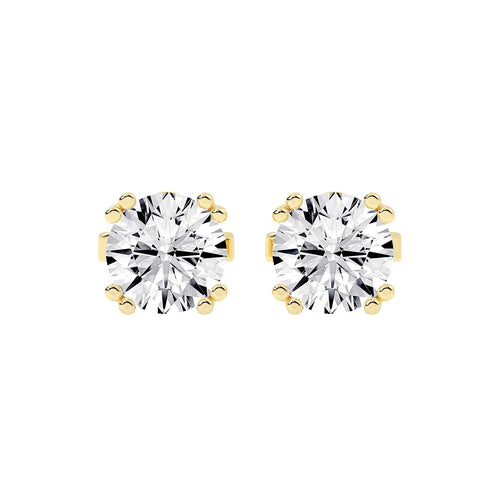 Classic Brilliance Beaded Prong Diamond Stud Earrings