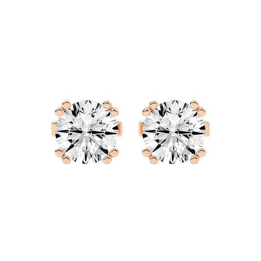 Classic Brilliance Beaded Prong Diamond Stud Earrings