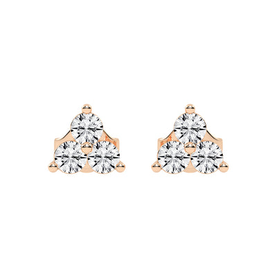 Trilogy Sparkle Diamond Cluster Stud Earrings