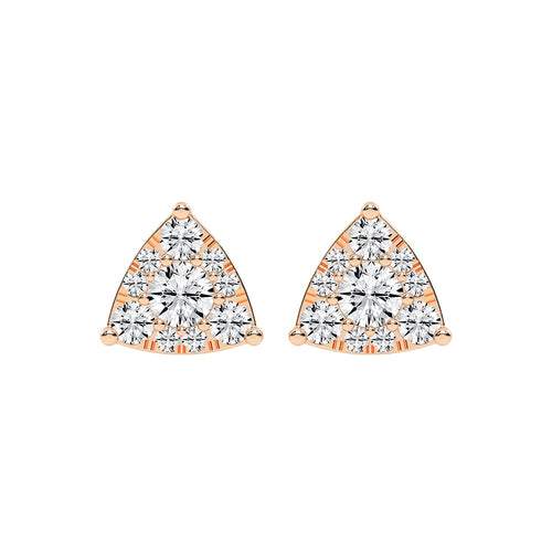 Pyramid of Light Diamond Stud Earrings