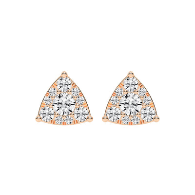 Pyramid of Light Diamond Stud Earrings