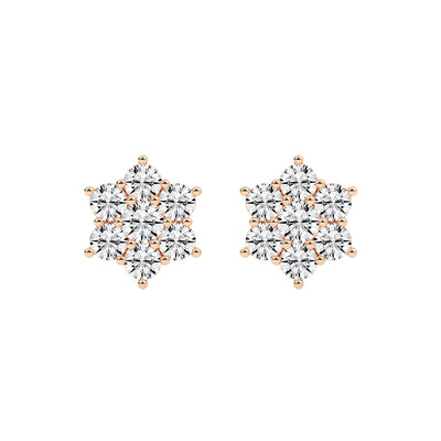 Stellar Bloom Diamond Cluster Stud Earrings