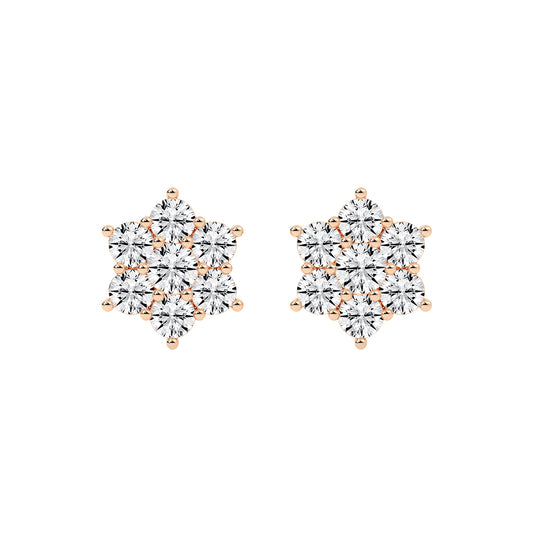 Stellar Bloom Diamond Cluster Stud Earrings