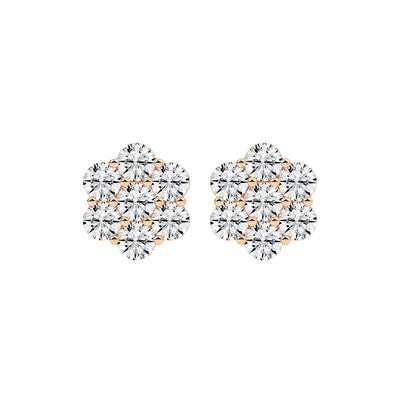 Cosmic Bloom Diamond Cluster Stud Earrings
