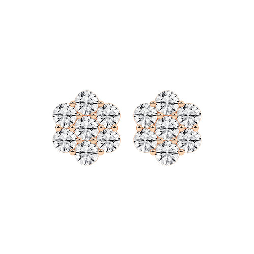 Cosmic Bloom Diamond Cluster Stud Earrings