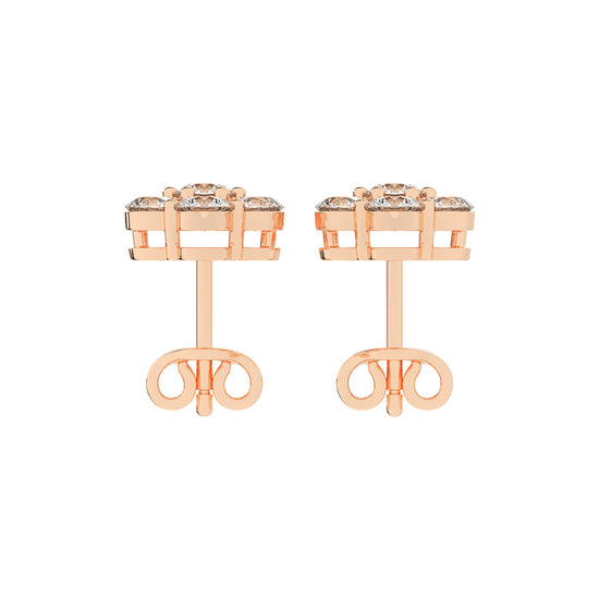 Cosmic Bloom Diamond Cluster Stud Earrings