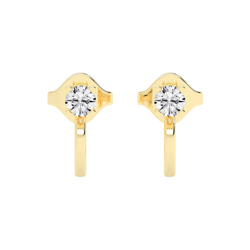 Modern Contours Round Diamond Earrings