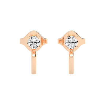 Modern Contours Round Diamond Earrings