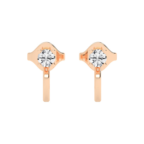 Modern Contours Round Diamond Earrings
