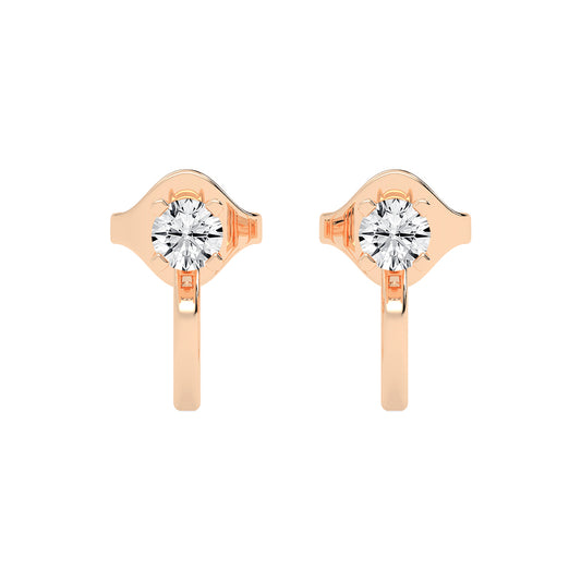 Modern Contours Round Diamond Earrings