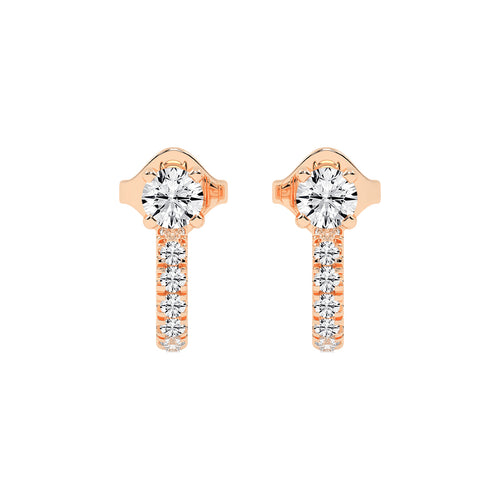 Convertible Brilliance Round Diamond Hoop Jacket Earrings