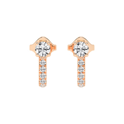 Convertible Brilliance Round Diamond Hoop Jacket Earrings